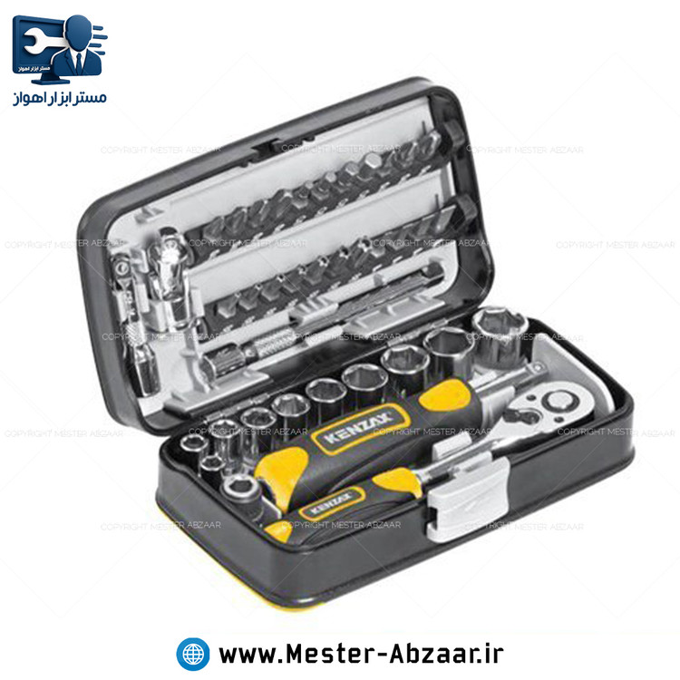 ست آچار بکس و پیچ گوشتی بیت 38 عددی کروم وانادیوم کنزاکس مدل KENZAX 9438