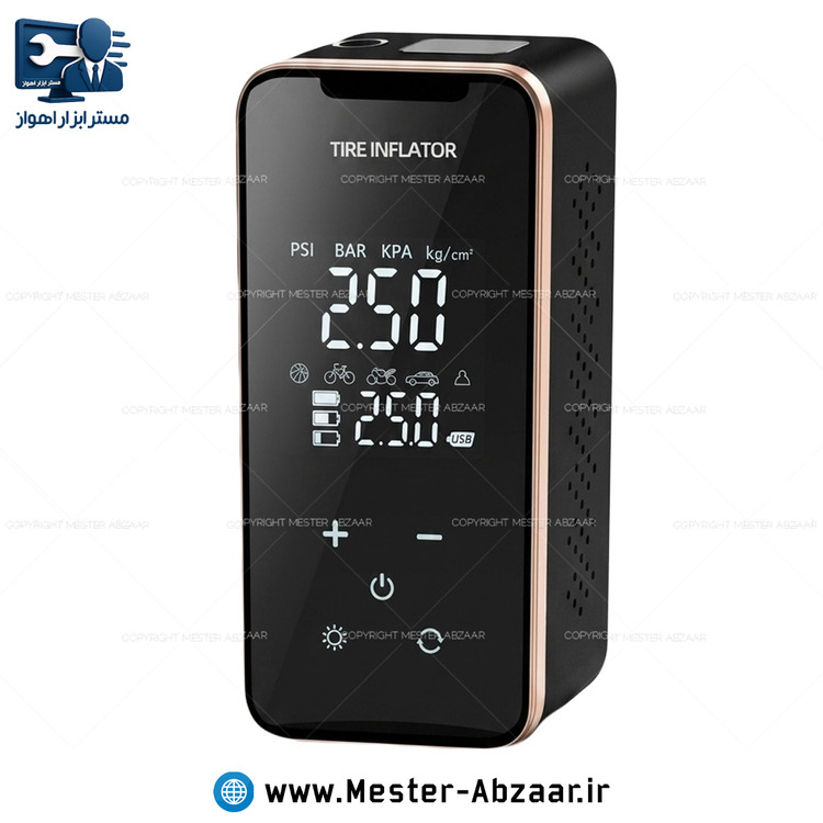 پمپ باد شارژی خودرو اتوماتیک با قطع کن دیجیتال مدل CAR AIR PUMP 7.4V