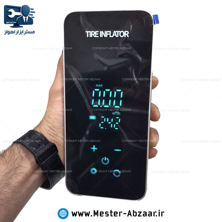 پمپ باد شارژی خودرو اتوماتیک با قطع کن دیجیتال مدل CAR AIR PUMP 7.4V