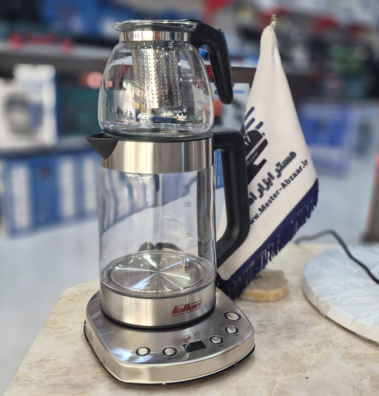 چای ساز دو طبقه 2200 وات 2.7 لیتری دیجیتال فلر مدل Feller Germany PRO TS-210 روهمی (فاقد کارتن محصول)