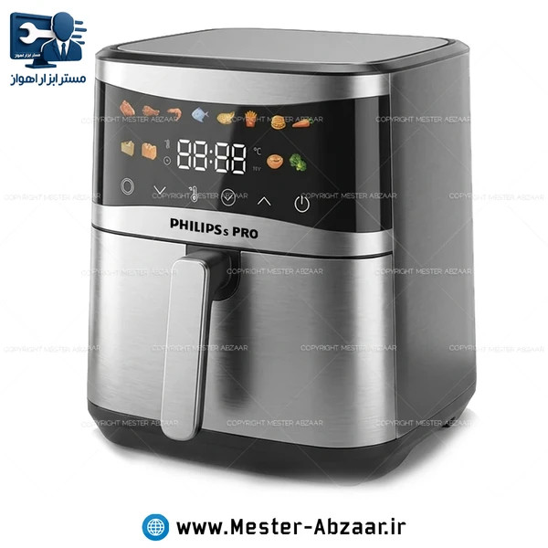 سرخ کن هواپز 15 لیتری لمسی دو ۲ المنت بدون روغن فیلیپس پرو (استوک شرکتی) مدل PHILIPSs PRO PH-1896 بزرگ سرخکن سبد جدا شونده پنل رنگی