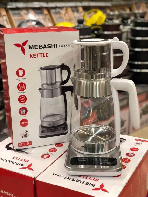 چای ساز برقی دو طبقه 2200 وات 2.8 لیتری لمسی مباشی یابان مدل MEBASHI YABAN MT-190 روهمی