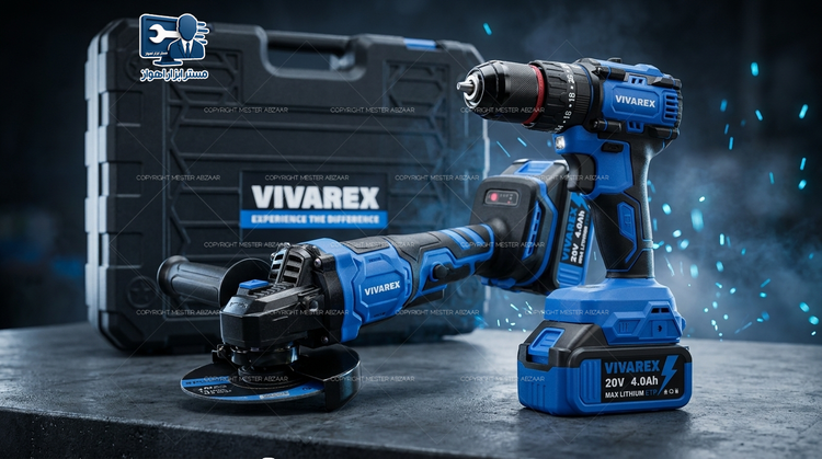 کیت دریل و مینی فرز براشلس شارژی ۲ عددی ویوارکس VIVAREX مدل VR2402-BCK