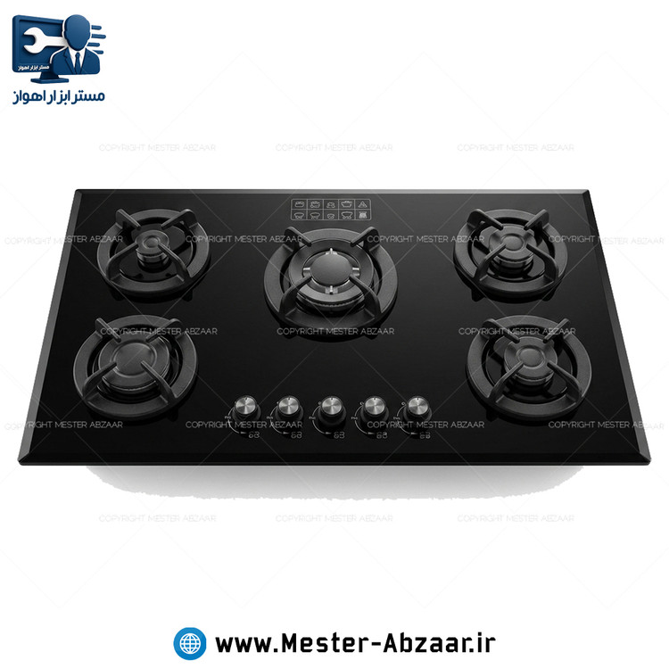 اجاق گاز صفحه ای 5 شعله شیشه سکوریت رادمان با دو سال گارانتی مدل RADMAN G500