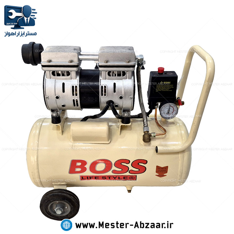 کمپرسور پمپ باد 30 لیتری سایلنت باس دو سیلندر (استوک شرکتی) مدل BOSS BS-900