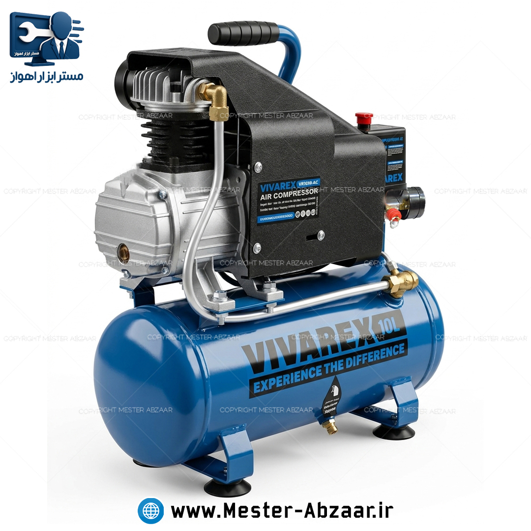 کمپرسور باد 10 لیتری روغنی ویوارکس با گارانتی مدل VIVAREX VR1010-AC پمپ کمپرس هوا