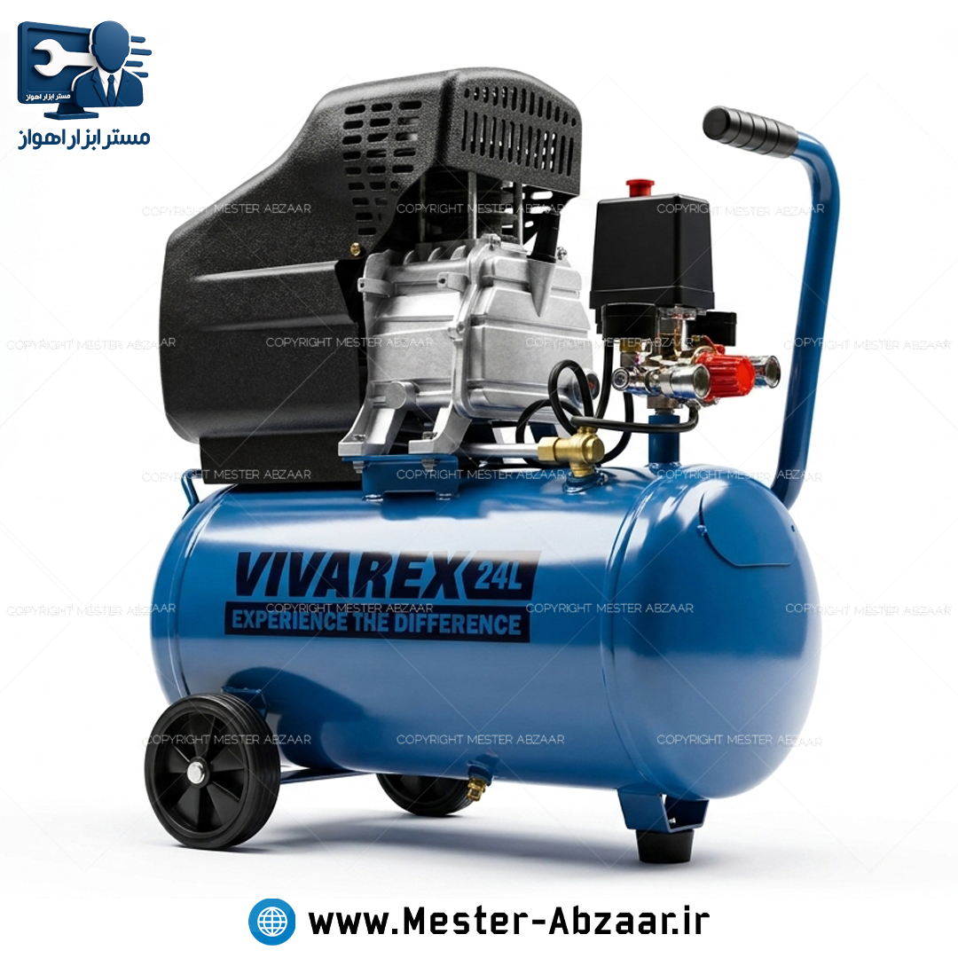 کمپرسور باد 24 لیتری روغنی ویوارکس جدید با گارانتی پمپ هوا مدل VIVAREX VR2425-AC