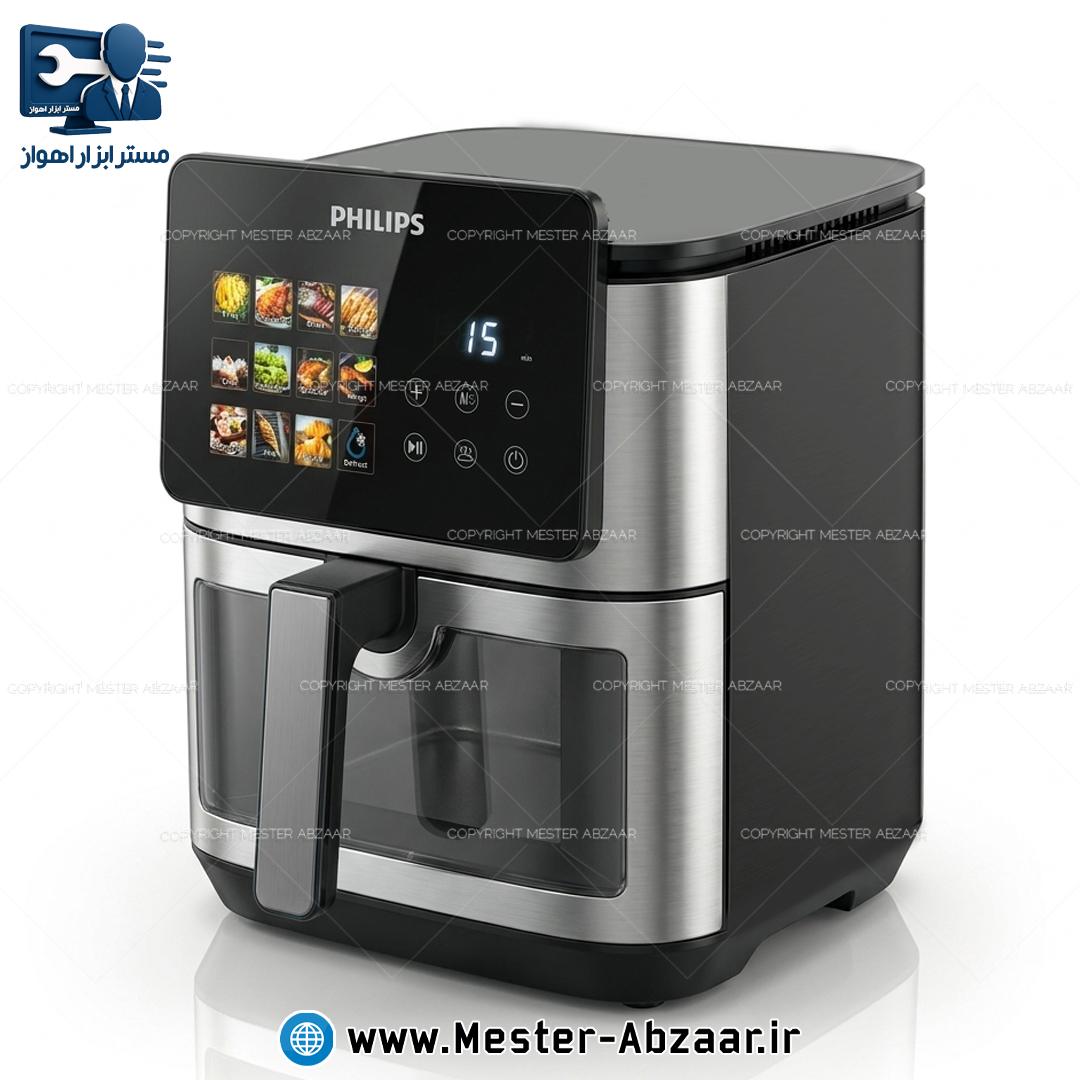 سرخ کن 15 لیتری دو المنت لمسی جلو شیشه ای 3800 وات دیجیتالی فیلیپس مدل PHILIPS PH-9276 سرخکن هواپز