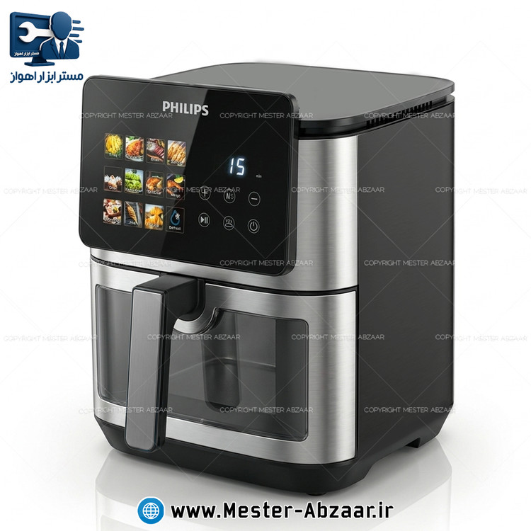 سرخ کن 15 لیتری دو المنت لمسی جلو شیشه ای 3800 وات دیجیتالی فیلیپس مدل PHILIPS PH-9276 سرخکن هواپز