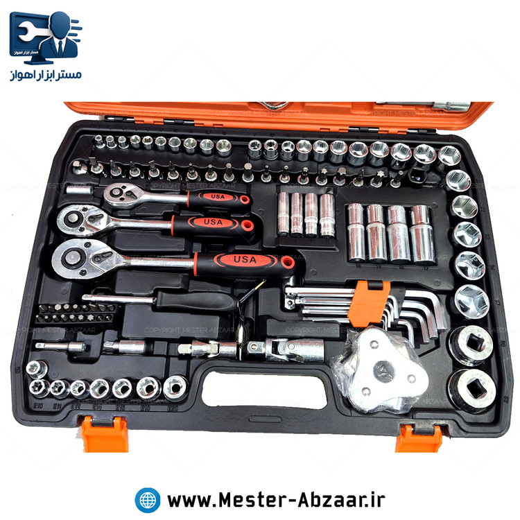 جعبه بکس و بیت 121 پارچه کروم وانادیوم مدل نیو تولز NEW TOOLS 121PCS