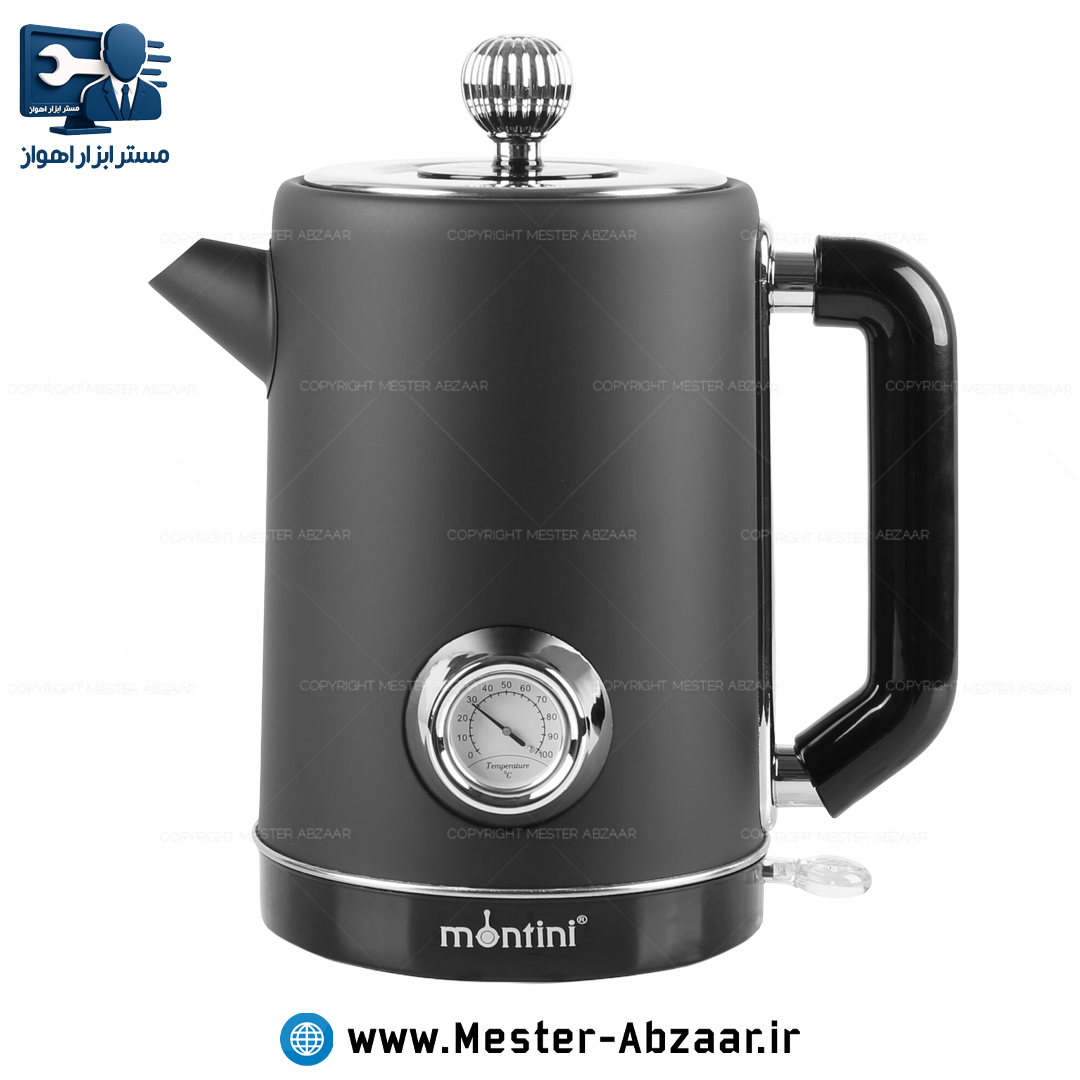 کتری چای ساز برقی دارای گیج حرارت 1500 وات 1.7 لیتری مونتینی مدل MONTINI BIRO-C دماسنج
