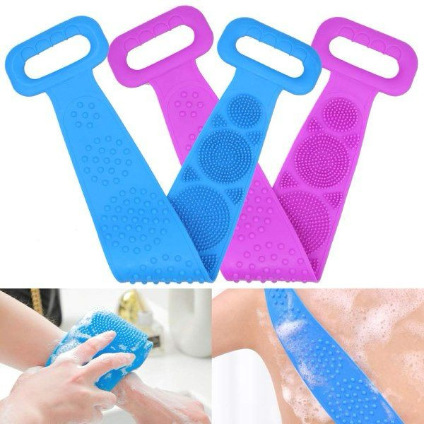 لیف حمام سیلیکونی دو طرفه دسته دار 70 سانتی