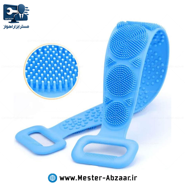 لیف حمام سیلیکونی دو طرفه دسته دار 70 سانتی
