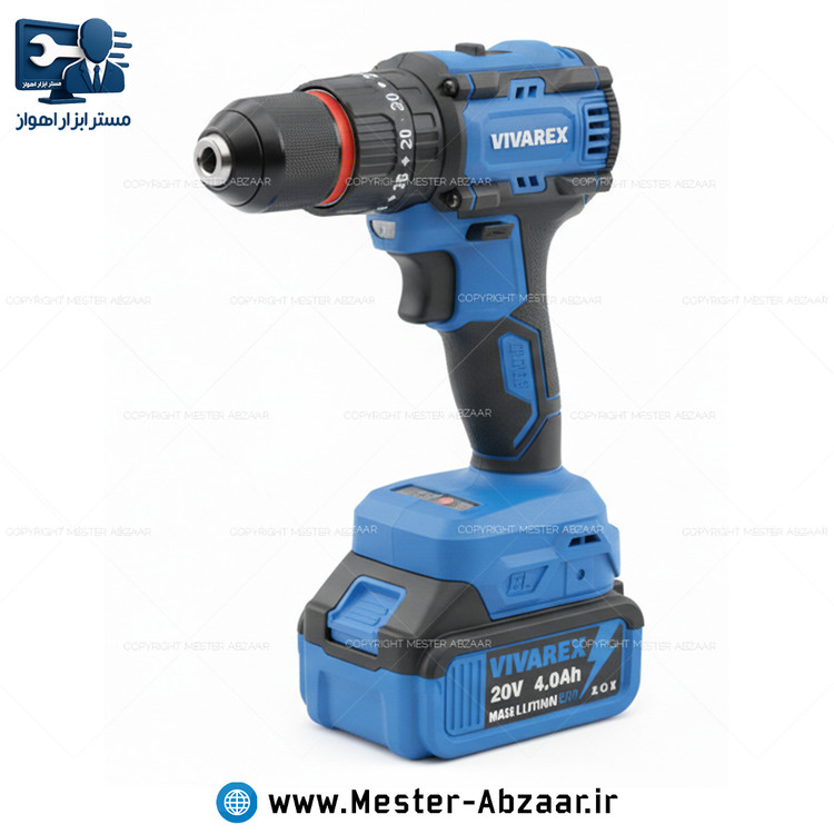 دریل پیچ بند براشلس چکشی شارژی 20 ولت 4 آمپر ویوارکس با گارانتی با کیف BMC مدل VIVAREX VR2410IDK