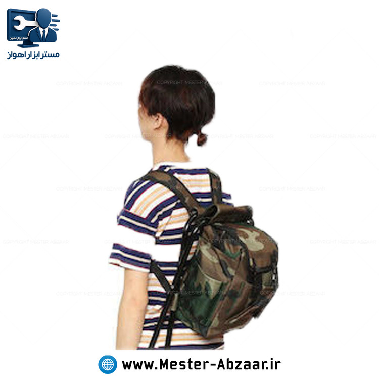 صندلی تاشو برزنتی کوله ای پایه ۴۰ سانتی متر مسافرتی کیفی