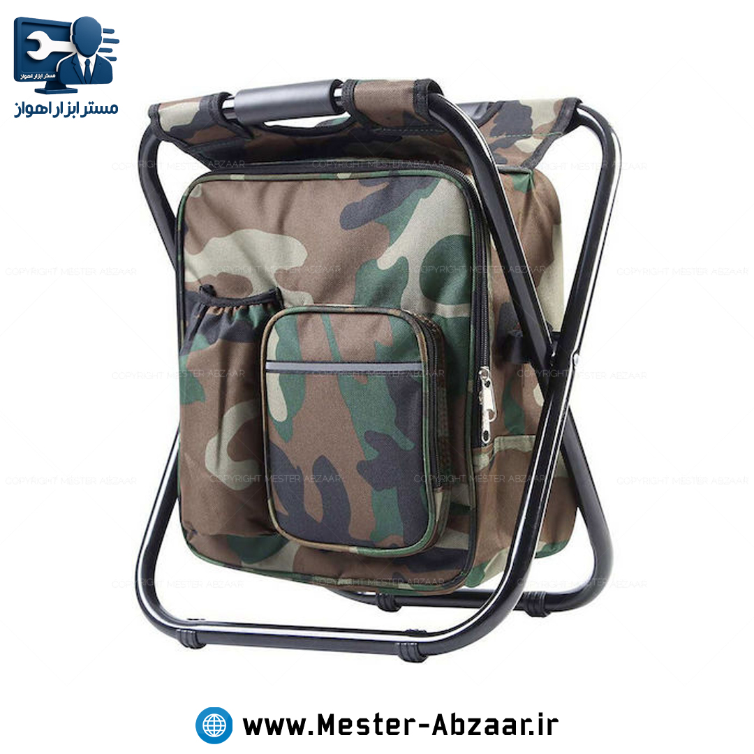 صندلی تاشو برزنتی کوله ای پایه ۴۰ سانتی متر مسافرتی