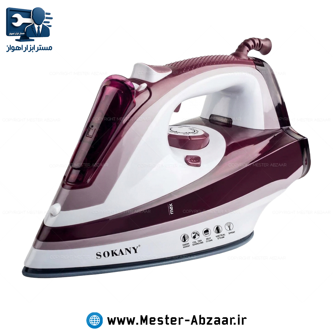 اتو بخار کف سرامیکی 2400 وات برقی خانگی کد 11021 مدل سوکانی SOKANY SK-11021
