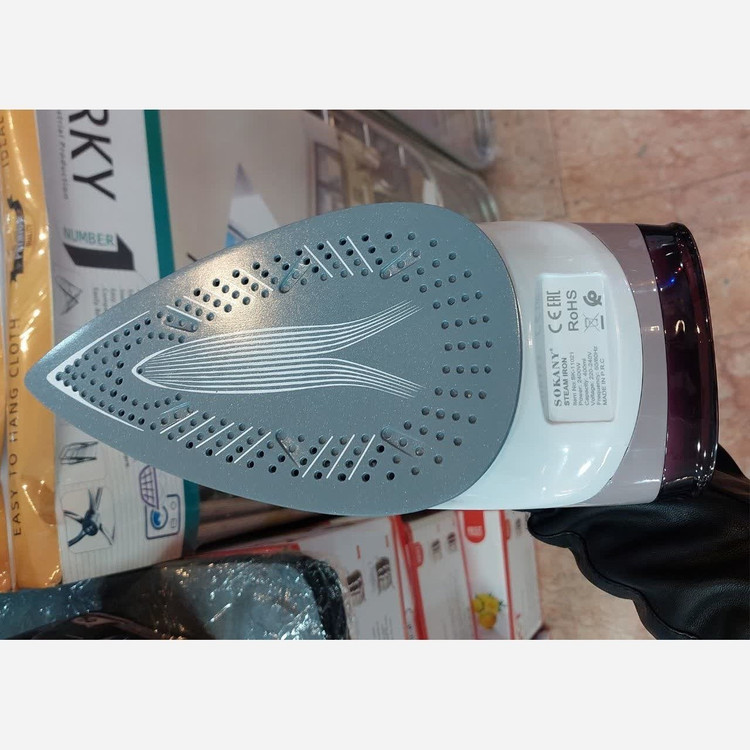 اتو بخار کف سرامیکی 2400 وات برقی خانگی کد 11021 مدل سوکانی SOKANY SK-11021