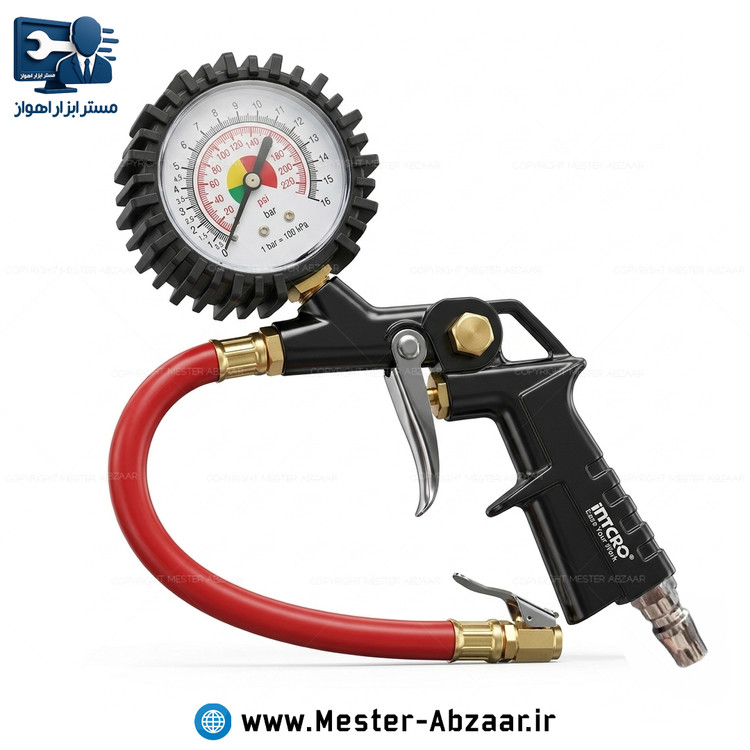 گیج باد نازل دار تفنگی کارگاهی درجه باد کارگاهی 16 بار اینتکرو intcro inig290113